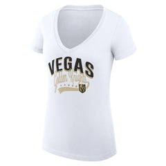 Vegas Golden Knights G-III 4Her by Carl Banks Women's Super-Slim Fit Lightweight Filigree Logo V-Neck T-Shirt – White - NHL T-shirts