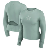 Dallas Cowboys Women's Studio Fitted Long Sleeve Gym Top | NFL Outlet