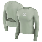 Green Bay Packers Women's Studio Fitted Long Sleeve Gym Top | NFL On sale