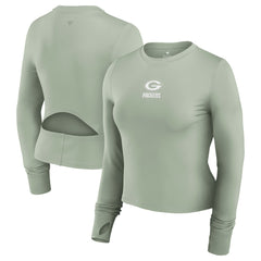 Green Bay Packers Women's Studio Fitted Long Sleeve Gym Top | NFL On sale