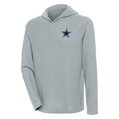 Dallas Cowboys Antigua Strong Hold Long Sleeve Henley Hoodie T-Shirt | NFL Outlet