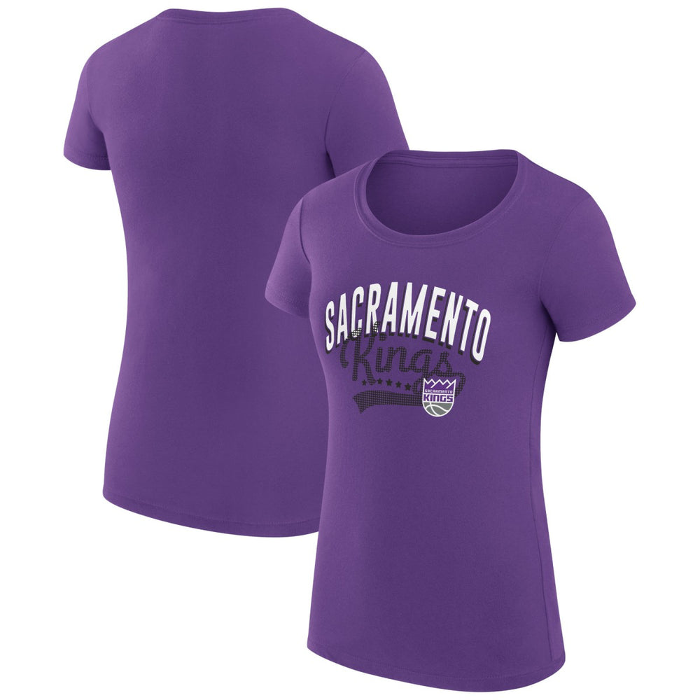 Sacramento Kings G-III 4Her by Carl Banks Women's Super-Slim Fit Lightweight Filigree Logo T-Shirt - Purple online | NBA