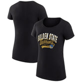 Golden State Warriors G-III 4Her by Carl Banks Women's Super-Slim Fit Lightweight Filigree Logo T-Shirt - Black sale | NBA