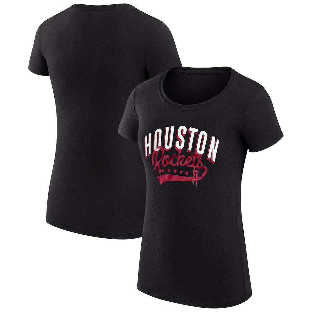 Houston Rockets G-III 4Her by Carl Banks Women's Super-Slim Fit Lightweight Filigree Logo T-Shirt - Black on sale | NBA