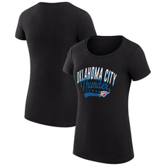 Oklahoma City Thunder G-III 4Her by Carl Banks Women's Super-Slim Fit Lightweight Filigree Logo T-Shirt - Black for sale | NBA