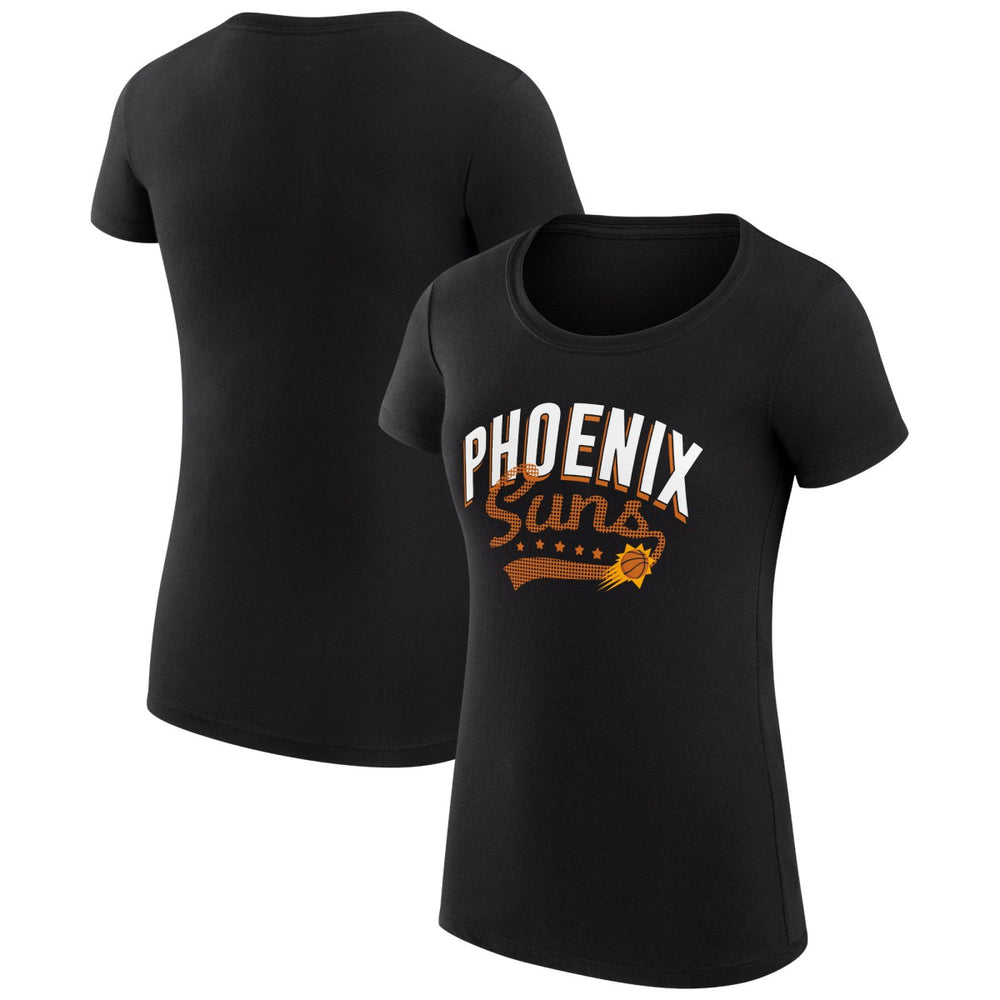 Phoenix Suns G-III 4Her by Carl Banks Women's Super-Slim Fit Lightweight Filigree Logo T-Shirt - Black for sale | NBA