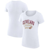 Cleveland Cavaliers G-III 4Her by Carl Banks Women's Super-Slim Fit Lightweight Filigree Logo T-Shirt - White on sale | NBA