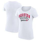 Houston Rockets G-III 4Her by Carl Banks Women's Super-Slim Fit Lightweight Filigree Logo T-Shirt - White for sale | NBA