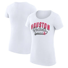 Houston Rockets G-III 4Her by Carl Banks Women's Super-Slim Fit Lightweight Filigree Logo T-Shirt - White for sale | NBA