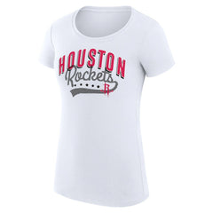 Houston Rockets G-III 4Her by Carl Banks Women's Super-Slim Fit Lightweight Filigree Logo T-Shirt - White for sale | NBA