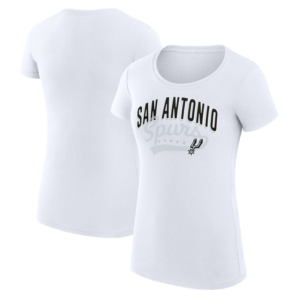 San Antonio Spurs G-III 4Her by Carl Banks Women's Super-Slim Fit Lightweight Filigree Logo T-Shirt - White for sale | NBA