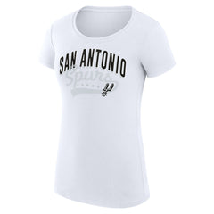 San Antonio Spurs G-III 4Her by Carl Banks Women's Super-Slim Fit Lightweight Filigree Logo T-Shirt - White for sale | NBA