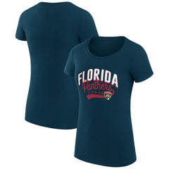 Florida Panthers G-III 4Her by Carl Banks Women's Super-Slim Fit Lightweight Filigree Logo T-Shirt – Navy - NHL T-shirts