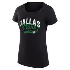 Dallas Stars G-III 4Her by Carl Banks Women's Super-Slim Fit Lightweight Filigree Logo T-Shirt – Black - NHL T-shirts