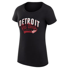 Detroit Red Wings G-III 4Her by Carl Banks Women's Super-Slim Fit Lightweight Filigree Logo T-Shirt – Black - NHL T-shirts