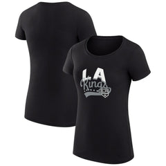 Los Angeles Kings G-III 4Her by Carl Banks Women's Super-Slim Fit Lightweight Filigree Logo T-Shirt – Black - NHL T-shirts