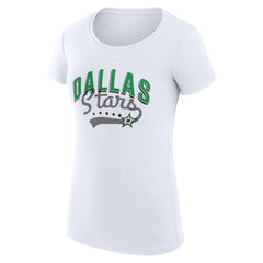 Dallas Stars G-III 4Her by Carl Banks Women's Super-Slim Fit Lightweight Filigree Logo T-Shirt – White - NHL T-shirts