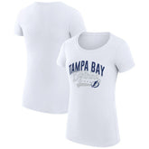 Tampa Bay Lightning G-III 4Her by Carl Banks Women's Super-Slim Fit Lightweight Filigree Logo T-Shirt – White - NHL T-shirts