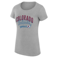 Colorado Avalanche G-III 4Her by Carl Banks Women's Super-Slim Fit Lightweight Filigree Logo T-Shirt – Gray - NHL T-shirts