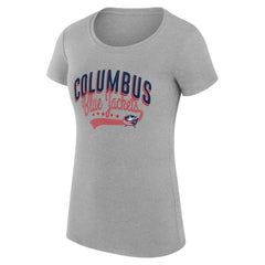 Columbus Blue Jackets G-III 4Her by Carl Banks Women's Super-Slim Fit Lightweight Filigree Logo T-Shirt – Gray - NHL T-shirts