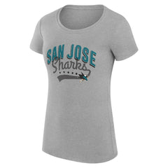 San Jose Sharks G-III 4Her by Carl Banks Women's Super-Slim Fit Lightweight Filigree Logo T-Shirt – Gray - NHL T-shirts