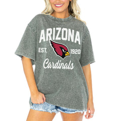 Arizona Cardinals Gameday Couture Women's Tackle Titan Boyfriend Washed T-Shirt | NFL Discount
