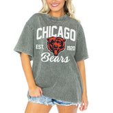 Chicago Bears Gameday Couture Women's Tackle Titan Boyfriend Washed T-Shirt | NFL Outlet