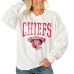 Kansas City Chiefs Gameday Couture Women's Oversized Yard Line Tri-Blend Pullover Sweatshirt | NFL Sale