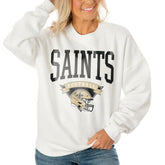 New Orleans Saints Gameday Couture Women's Oversized Yard Line Tri-Blend Pullover Sweatshirt | NFL Near me