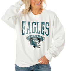 Philadelphia Eagles Gameday Couture Women's Oversized Yard Line Tri-Blend Pullover Sweatshirt | NFL On sale
