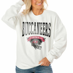 Tampa Bay Buccaneers Gameday Couture Women's Oversized Yard Line Tri-Blend Pullover Sweatshirt | NFL Discount