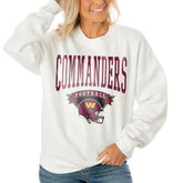 Washington Commanders Gameday Couture Women's Oversized Yard Line Tri-Blend Pullover Sweatshirt | NFL Outlet
