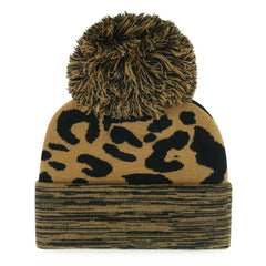 Leopard Brooklyn Nets '47 Women's Rosette Cuffed Knit Hat with Pom | NBA