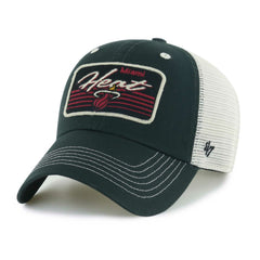 Black Miami Heat '47 Five Point Patch Clean Up Adjustable Hat | NBA