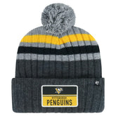 Pittsburgh Penguins '47 Stack Patch Cuffed Knit Hat with Pom - NHL Hats