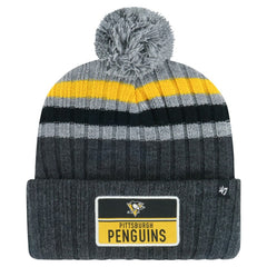 Pittsburgh Penguins '47 Stack Patch Cuffed Knit Hat with Pom - NHL Hats