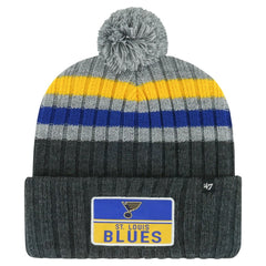 St. Louis Blues '47 Stack Patch Cuffed Knit Hat with Pom - NHL Hats