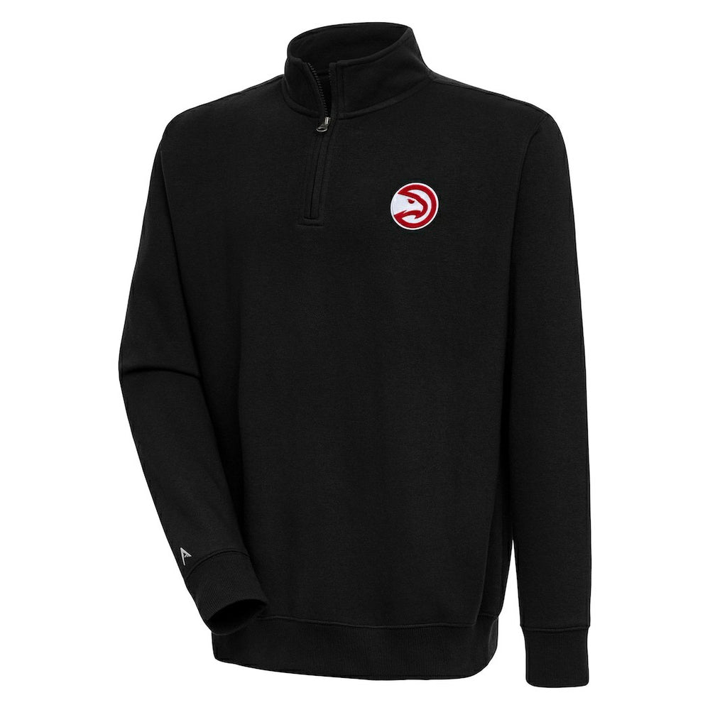 Black Atlanta Hawks Antigua Victory Quarter-Zip Pullover Top | NBA