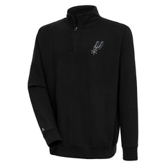 Black San Antonio Spurs Antigua Victory Quarter-Zip Pullover Top | NBA
