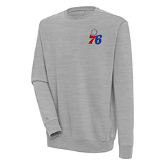 Heather Gray Philadelphia 76ers Antigua Victory Pullover Sweatshirt | NBA