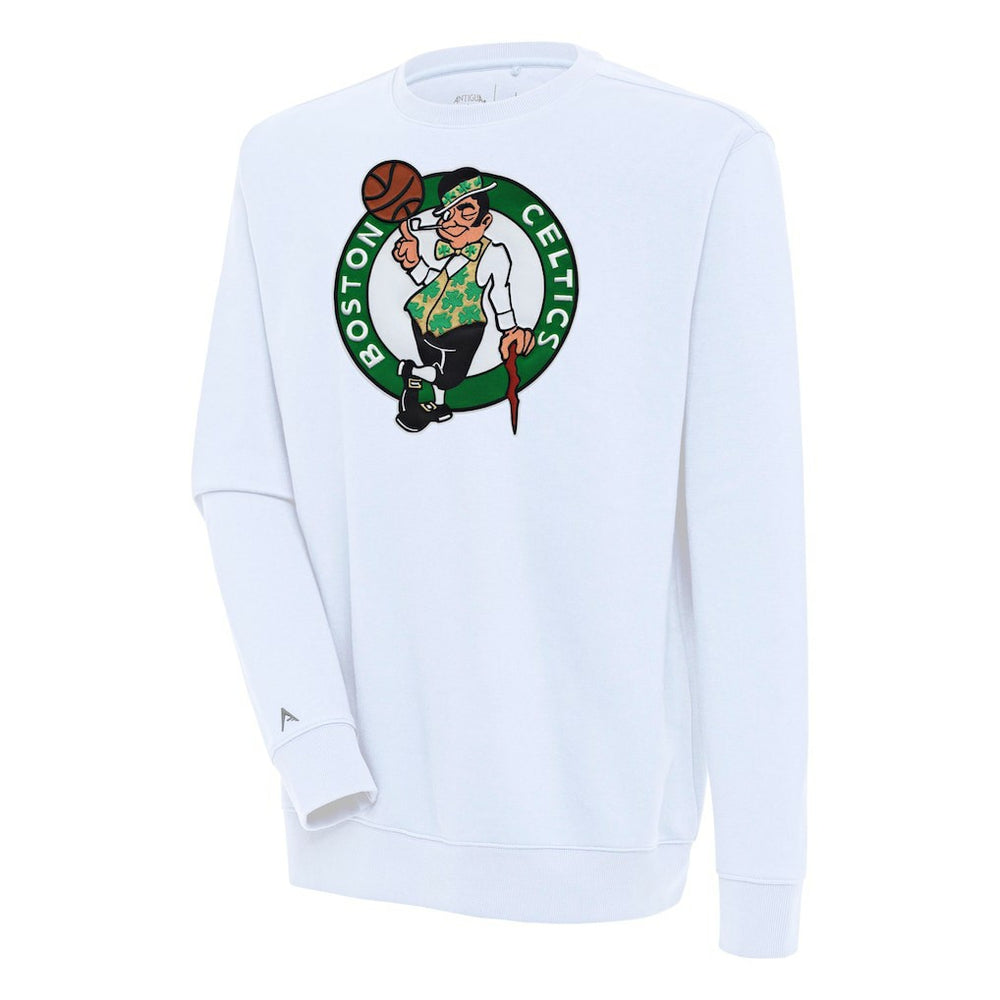 White Boston Celtics Antigua Victory Pullover Sweatshirt | NBA