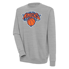 Heather Gray New York Knicks Antigua Victory Pullover Sweatshirt | NBA