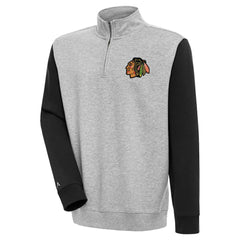 Chicago Blackhawks Antigua Victory Colorblock Quarter-Zip Pullover Top - NHL Pullover