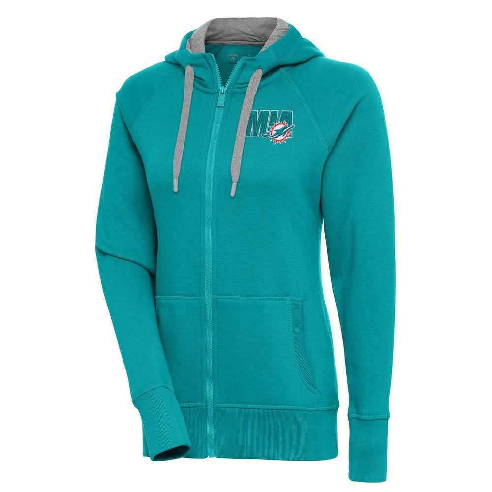 Miami Dolphins Antigua Women's Victory Full-Zip Hoodie | NFL New