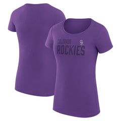 Colorado Rockies G-III 4Her by Carl Banks Women's Super-Slim Fit Lightweight Dot Print T-Shirt - MLB T-shirts