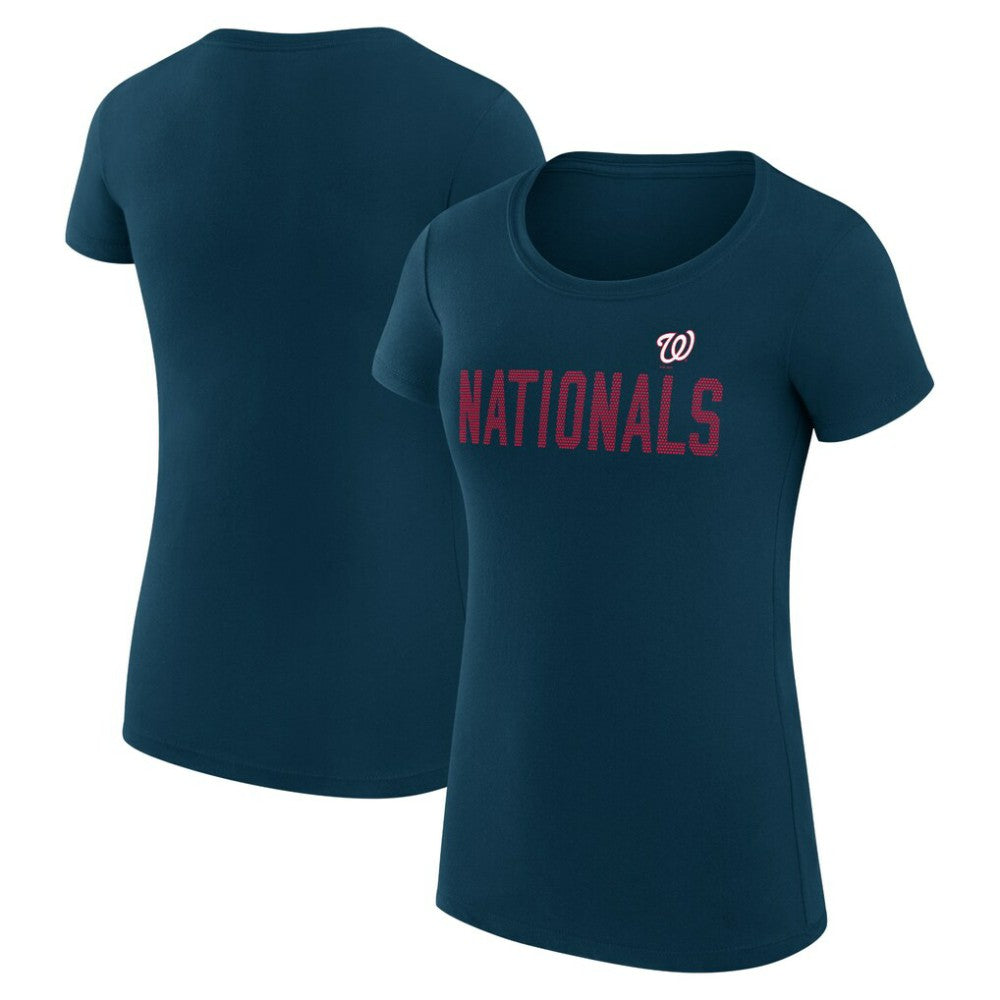 Washington Nationals G-III 4Her by Carl Banks Women's Super-Slim Fit Lightweight Dot Print T-Shirt - MLB T-shirts