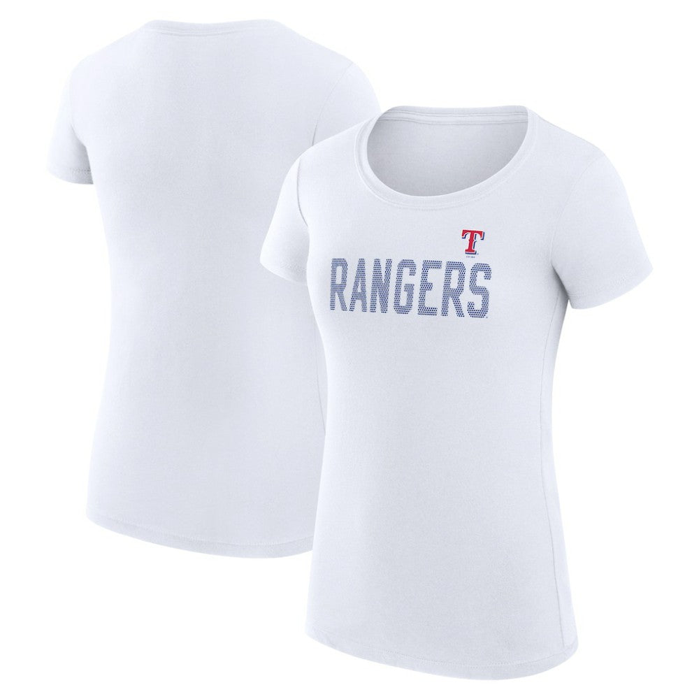 Texas Rangers G-III 4Her by Carl Banks Women's Super-Slim Fit Lightweight Dot Print T-Shirt - MLB T-shirts