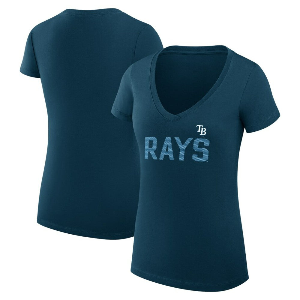 Tampa Bay Rays G-III 4Her by Carl Banks Women's Super-Slim Fit Lightweight Dot Print V-Neck T-Shirt - MLB T-shirts