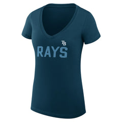 Tampa Bay Rays G-III 4Her by Carl Banks Women's Super-Slim Fit Lightweight Dot Print V-Neck T-Shirt - MLB T-shirts