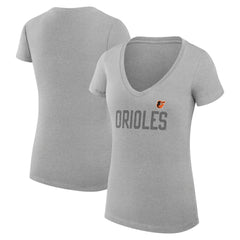 Baltimore Orioles G-III 4Her by Carl Banks Women's Super-Slim Fit Lightweight Dot Print V-Neck T-Shirt - MLB T-shirts